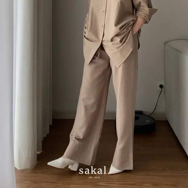 SAKAL Wide Leg Linen Pants