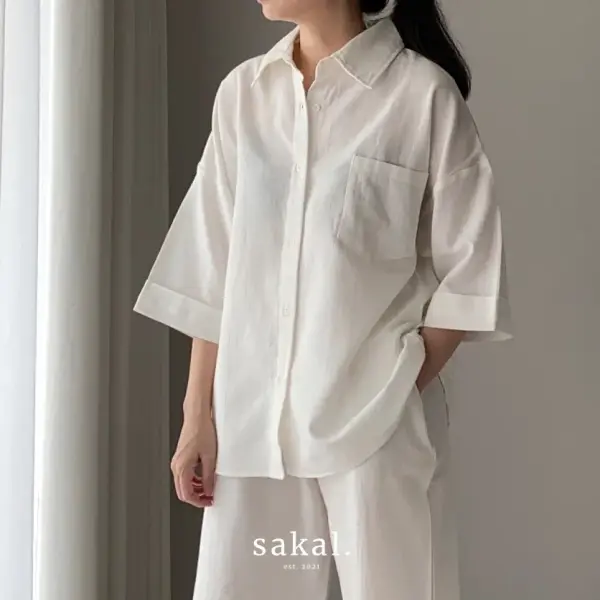 SAKAL Loose Fitting Linen Shirt